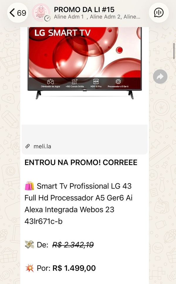 Smart TV LG 43" Full HD com Alexa