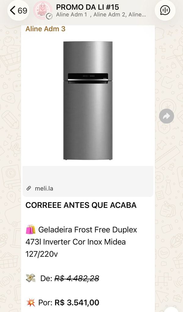 Geladeira Midea Inverter Frost Free 473L