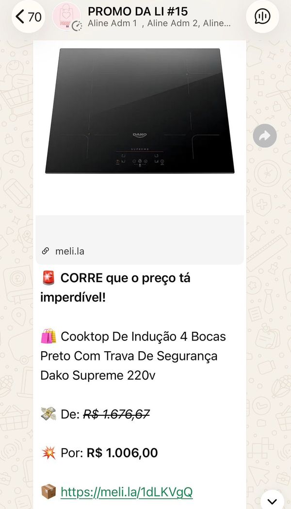 Cooktop de indução Dako Supreme 4 bocas